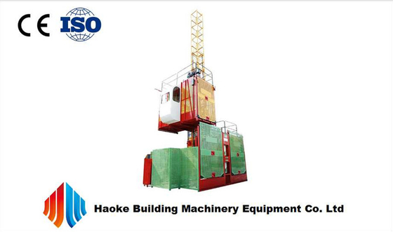 2000 elevadores SC200/200 del alzamiento de la construcción de la jaula del gemelo de la capacidad de carga del kilogramo